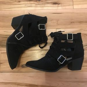 Black Cutout Booties